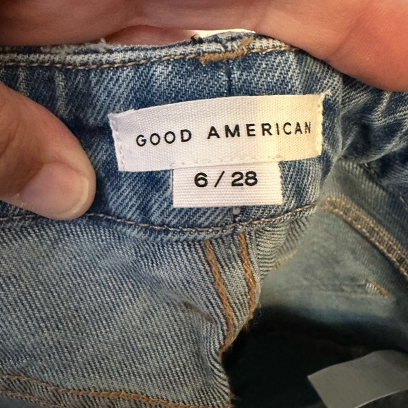 Good American Good 90’s Relaxed Jeans Distressed Size 6/28 Straight Leg Stretch - Picture 2 of 4